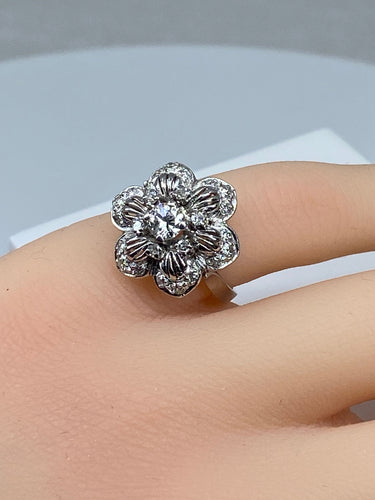 Bague 48 Bague Fleur Diamants 58 Facettes AB69