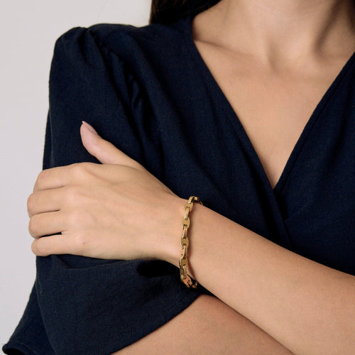 HERMÈS x Georges Lenfant - Bracelet maille chaine d'ancre stylisée en or jaune 58 Facettes LBV4