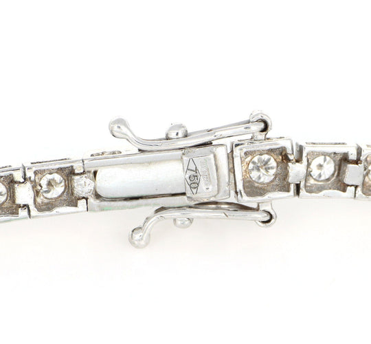 Bracelet Bracciale en or blanc 18 carats avec diamants et émeraude 58 Facettes