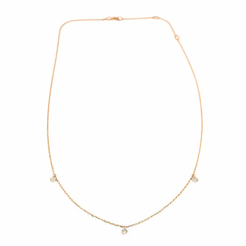 Collier COLLIER OR ROSE 3 DIAMANTS 0,09ct 58 Facettes M8927