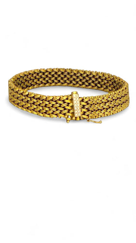 Bracelet Bracelet ancien en or jaune 18 carats et diamants 58 Facettes