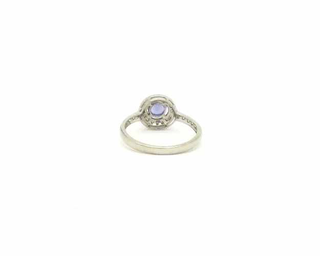 Bague Bague en or blanc avec tanzanite de 1 carat et diamants 58 Facettes 6192
