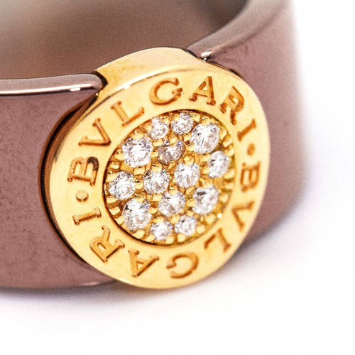 Bague 55 BVLGARI - Bague or rose et diamants 58 Facettes D361636UZ