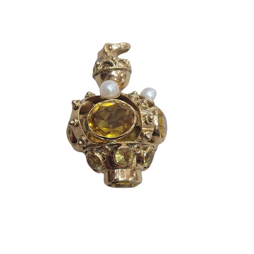Pendentif Pendentif en or jaune avec pierres et perles 58 Facettes COV1258
