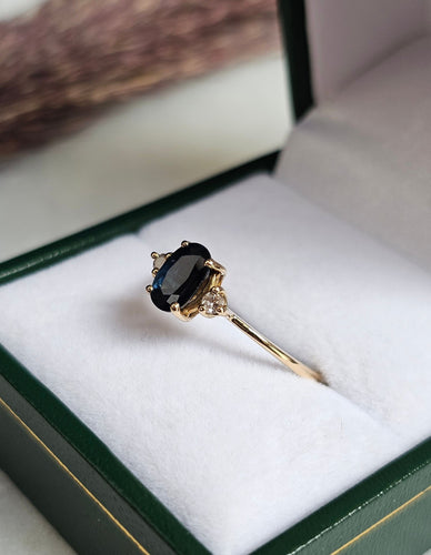 Bague 53 Bague or jaune, Saphir, Diamants 58 Facettes 693