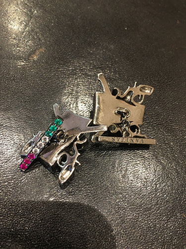 Boutons de manchette Boutons de manchette or blanc tête de mort 58 Facettes