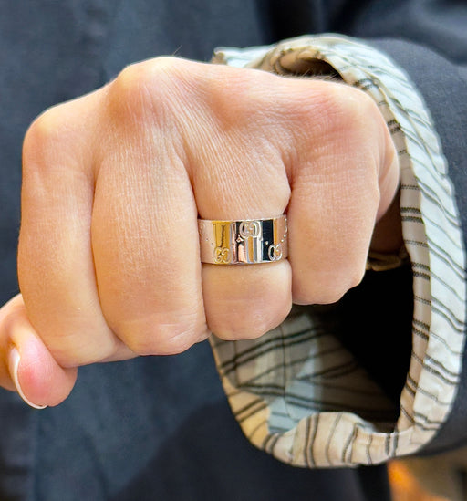 Bague 52 Alliance Gucci en or blanc 18 carats 58 Facettes