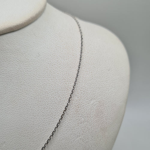 Collier Chaine fine or blanc 18 carats 58 Facettes