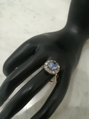 Bague Bague Pompadour Saphir Cabochon Diamants 58 Facettes