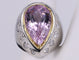 Bague 60 pear amethyst and diamond statement white gold ring 58 Facettes BA-1492