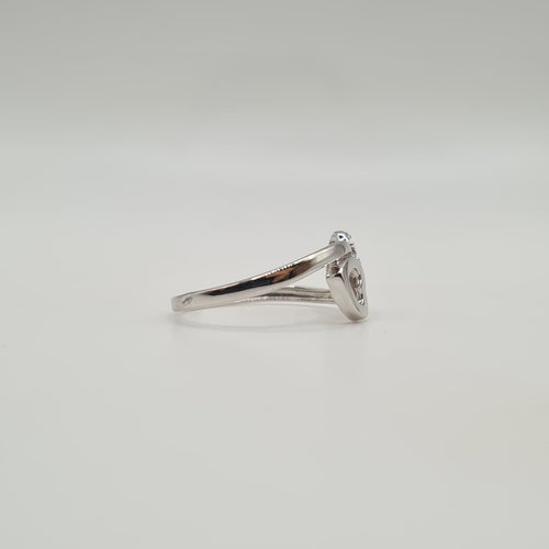 Bague 54 Bague toi & moi cœurs or blanc 18 carats sertie de diamants 58 Facettes