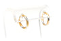 Boucles d'oreilles Boucles d'oreilles "créoles" contemporaines en or jaune et blanc 18 carats 58 Facettes B696