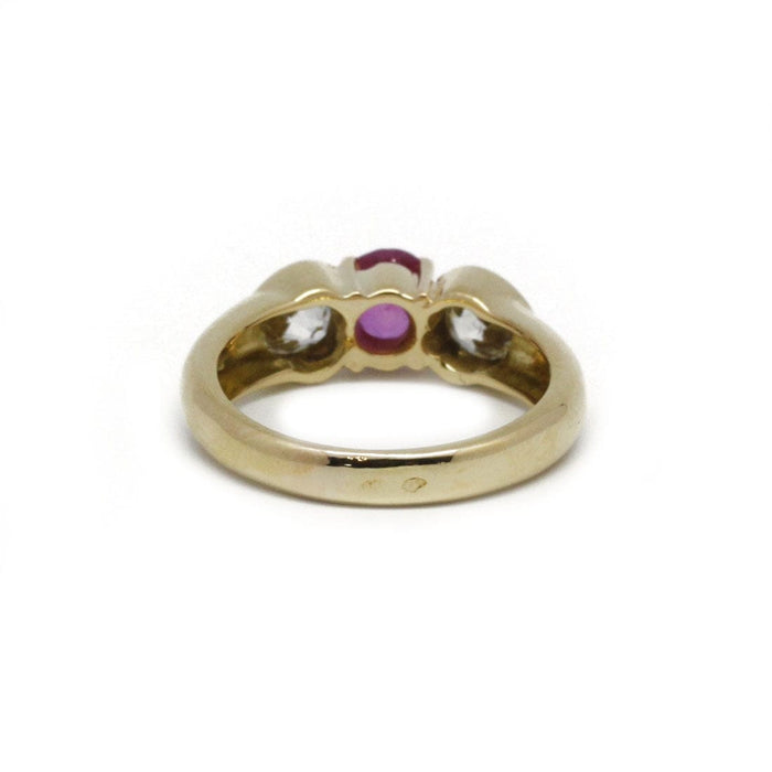 Bague 56 Bague or jaune saphir rose et diamants 58 Facettes 210093R