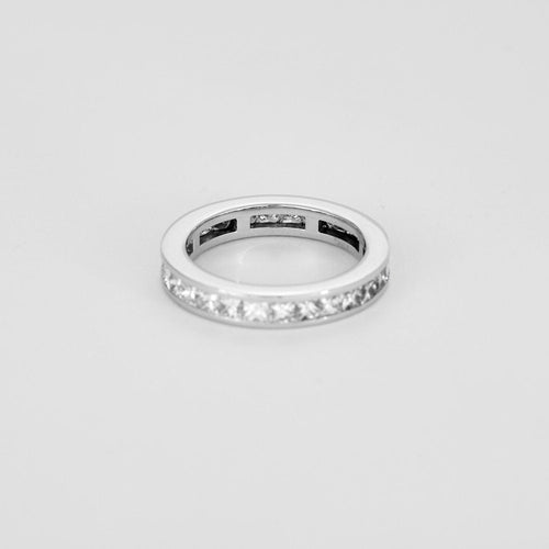 Bague 52 Alliance diamants princesses tour complet 3 carats 58 Facettes