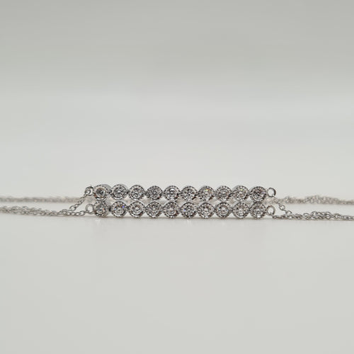 Bracelet Bracelet or blanc serti de diamants naturels 58 Facettes