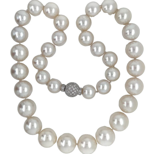 Collier Collier Diamants Perles blanches d'Australie 58 Facettes