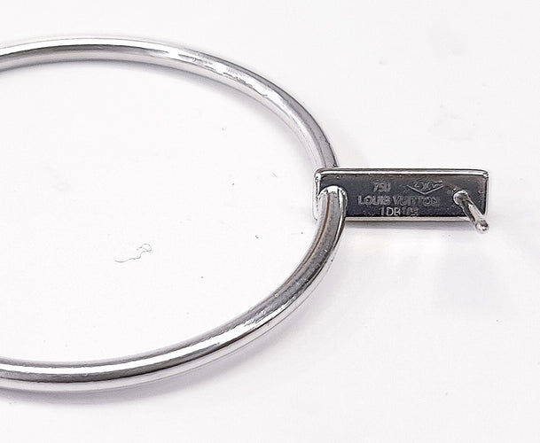 Boucles d'oreilles LOUIS VUITTON  - Créoles or blanc 58 Facettes creol.vuit.1449