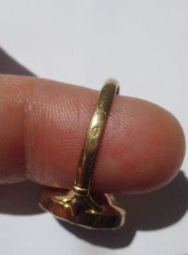 Bague 58.5 Bague XIXe pierre violette sur paillon or rose 58 Facettes