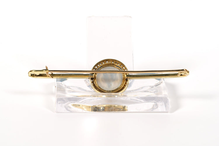 Broche Broche Art Déco en or jaune, cristal anglais et de diamants 58 Facettes 21701