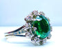 Bague 48 Bague or blanc, pierre verte et 10 diamants 58 Facettes AB426