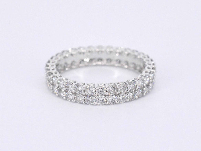Bague 54 Bague d'éternité en or blanc sertie de diamants 58 Facettes 2208