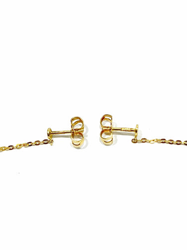 Boucles d'oreilles Paire de boucle d'oreille pendants feuilles en or 58 Facettes 3483