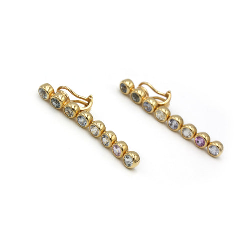 Boucles d'oreilles Clip Or jaune & Saphirs - C.BUCHERER 58 Facettes 250352R
