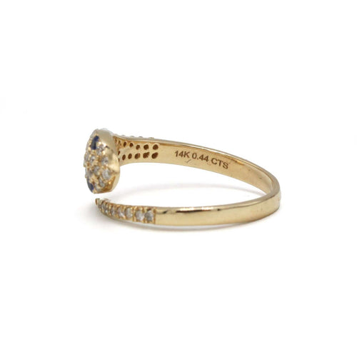 Bague 53 Bague serpent en or, diamants et saphir 58 Facettes 1290