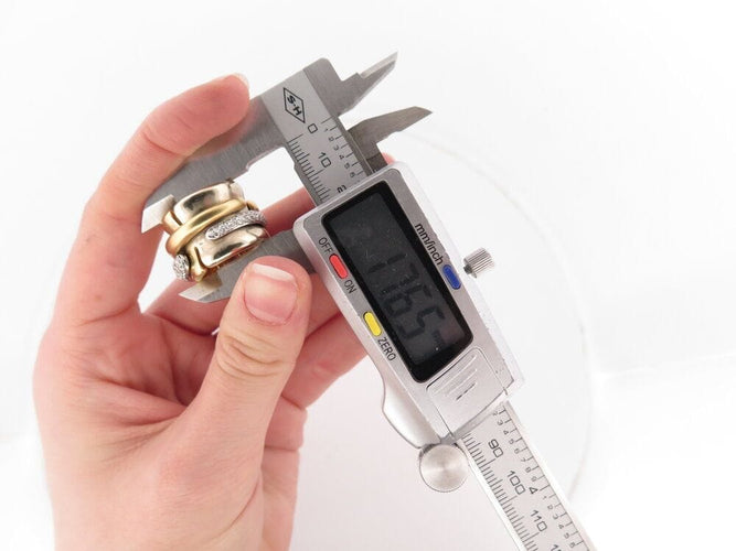 Bague 55 bague POMELLATO tubulaire large t55 or jaune blanc 18k 34gr diamants 0.9ct 58 Facettes 267204