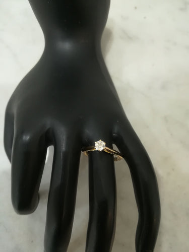 Bague 52.5 Solitaire Diamant Or Jaune 58 Facettes