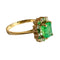 Bague 55 Bague design contemporain du XXe siècle en or jaune avec émeraude 58 Facettes Q377B