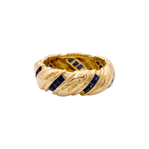 Bague 53 Bague vintage POIRAY, or jaune, saphirs calibrés. 58 Facettes 34649