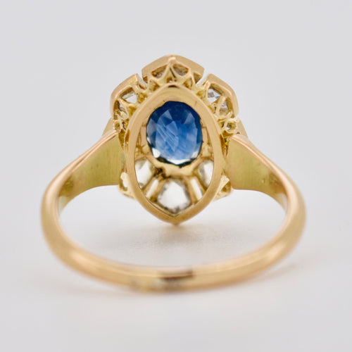 Bague 49 Bague Or 18k, Saphir Naturel et Diamants - XIXème siècle 58 Facettes 518