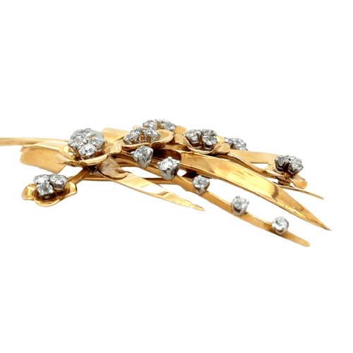 Broche Broche or jaune diamants époque 1940 58 Facettes 1.0000157/1
