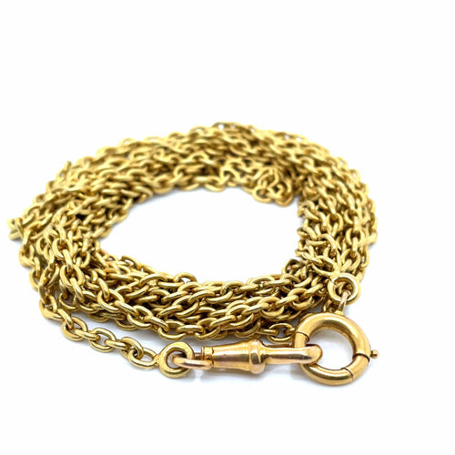 Collier Chaine Sautoir Ancienne Or Massif 58 Facettes