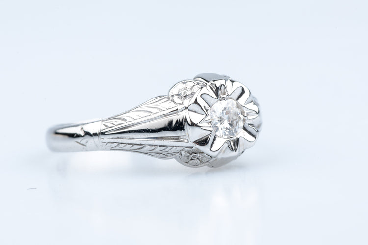 Bague 63 Bague diamant 0,25 ct en or blanc – travail ancien 58 Facettes BGDOC626-107