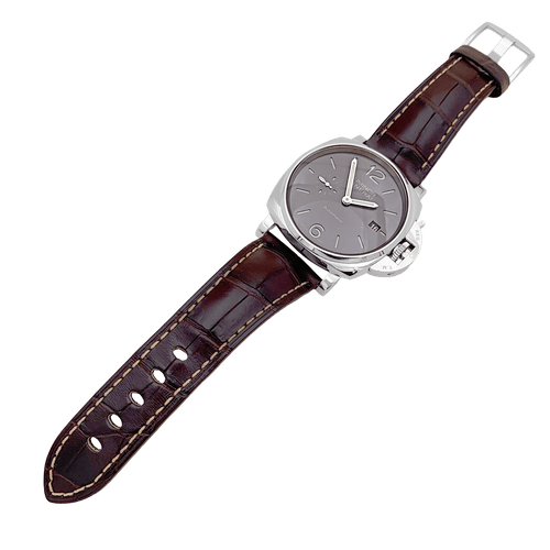 Montre Montre "Panerai Luminor Due", acier, cuir. 58 Facettes 34678