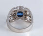 Bague 53 Bague or blanc saphir de Ceylan 3,12 carat et diamants 58 Facettes AB 407