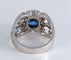 Bague 53 Bague or blanc saphir de Ceylan 3,12 carat et diamants 58 Facettes AB 407