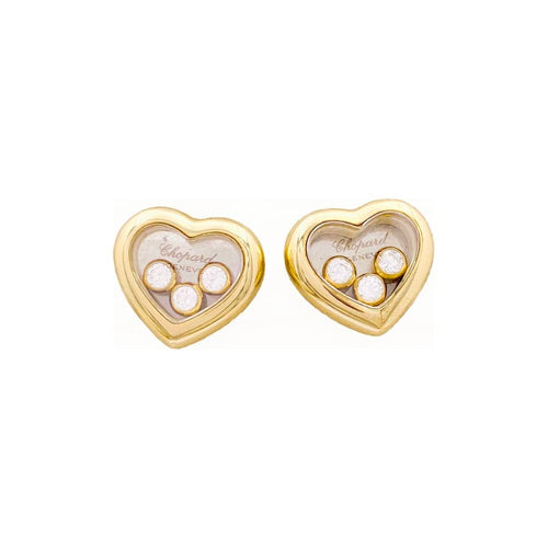 Boucles d'oreilles Boucles d'oreilles CHOPARD, "Happy Diamonds", or jaune, diamants. 58 Facettes 34867