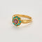 Bague 55 Bague or jaune ciselé, turquoise et pierre violette 58 Facettes EVR25714