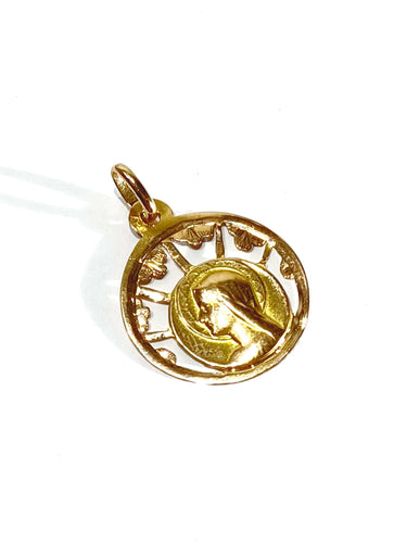 Pendentif Médaille de la Vierge or rose 58 Facettes