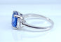 Bague 54 Bague en or blanc, superbe saphir 3,58 carats Ceylan non chauffé 58 Facettes AB385