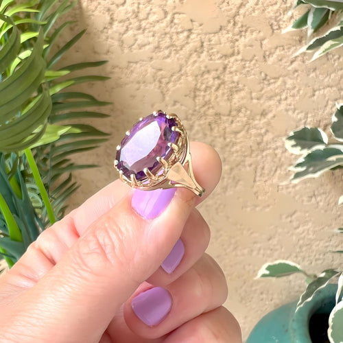 Bague 53 Bague Améthyste en Solitaire Or Jaune 58 Facettes AA 1719
