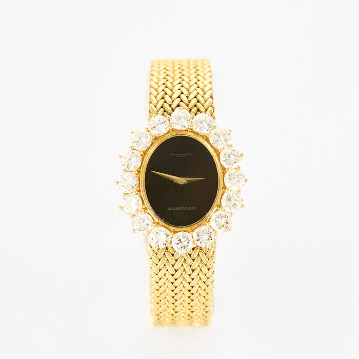 Montre MAUBOUSSIN / VACHERON CONSTANTIN - montre or jaune onyx et diamants 58 Facettes