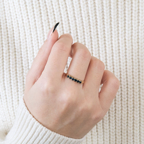 Halv Vigselring Safir