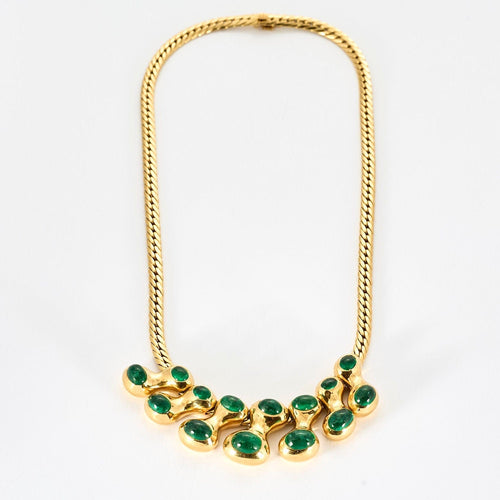 Collier RENE BOIVIN - Collier or jaune émeraudes 58 Facettes