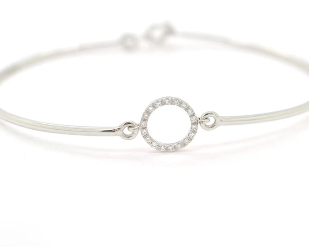 Bracelet Bracelet semi-rigide en or blanc et diamants 58 Facettes 13440