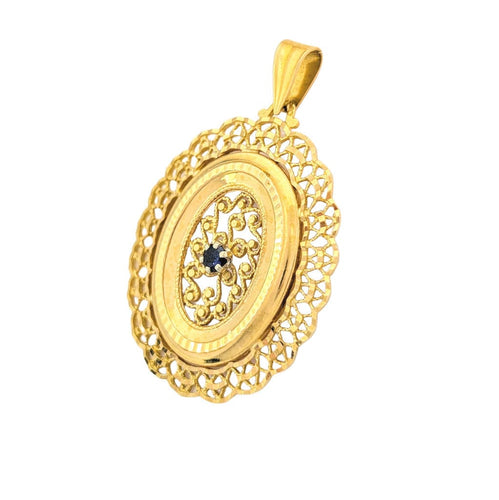 Pendentif Pendentif en or jaune et pierre bleue 58 Facettes 32068