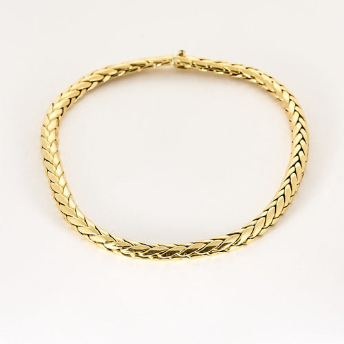 Collier Caplain - Collier en or jaune à maille palmier 58 Facettes ASN0629